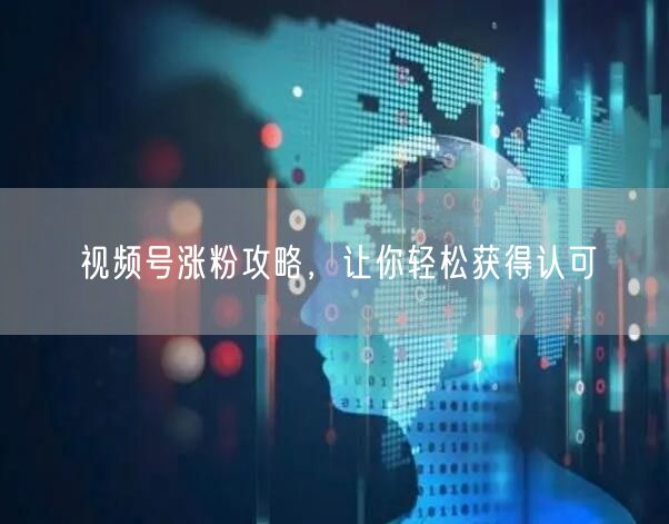 视频号涨粉攻略，让你轻松获得认可